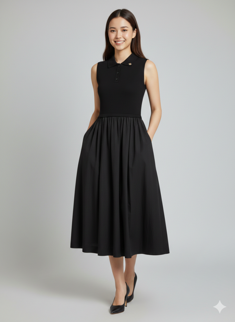 ON TRİKO Eteği Pileli ELbise 76487