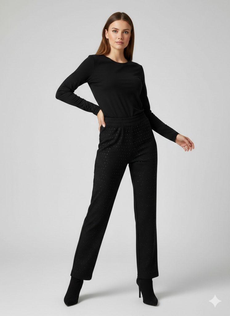 ON TRİKO Taş Detaylı Eşofman 76344 - Siyah