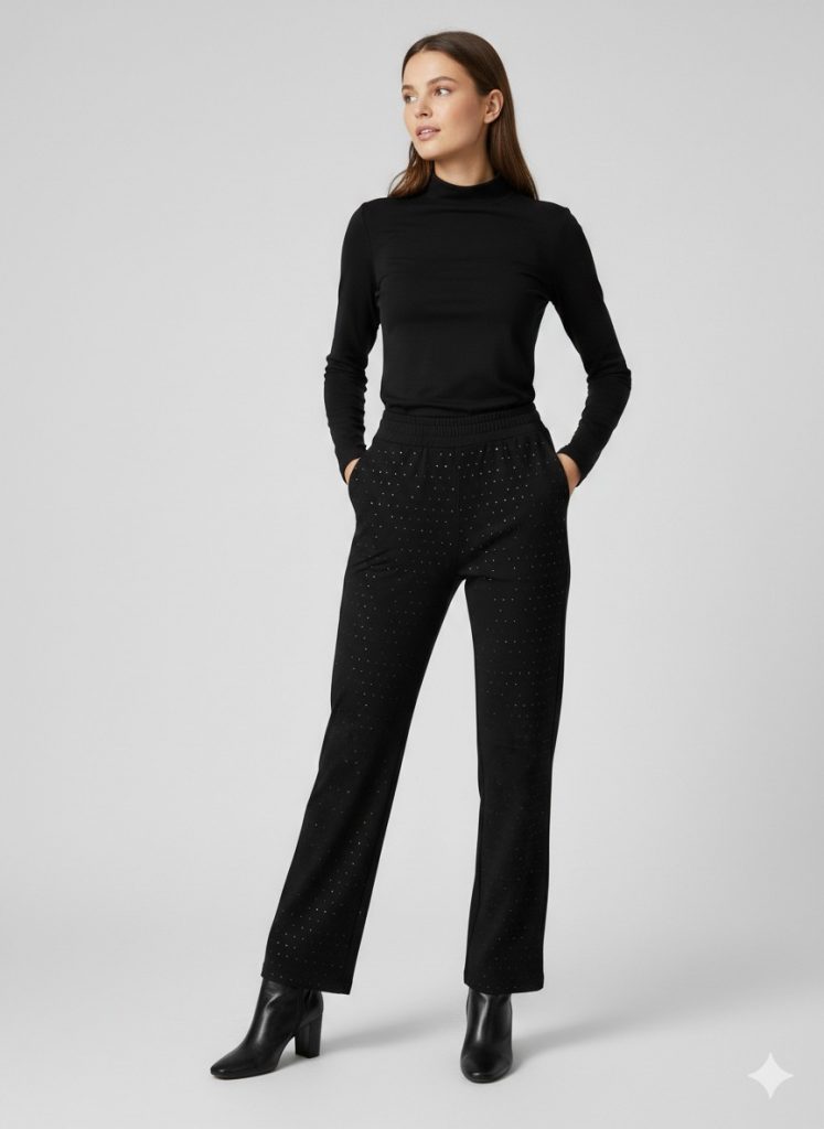 ON TRİKO Taş Detaylı Eşofman 76344 - Siyah