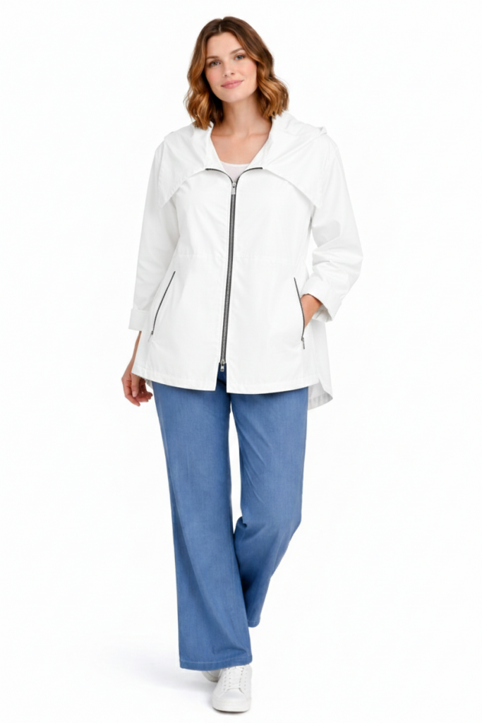 ON TRİKO Fermuarlı Mevsimlik Gömlek 70312 - Beyaz