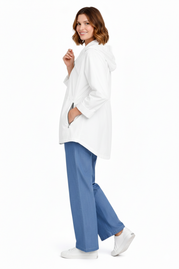 ON TRİKO Fermuarlı Mevsimlik Gömlek 70312 - Beyaz