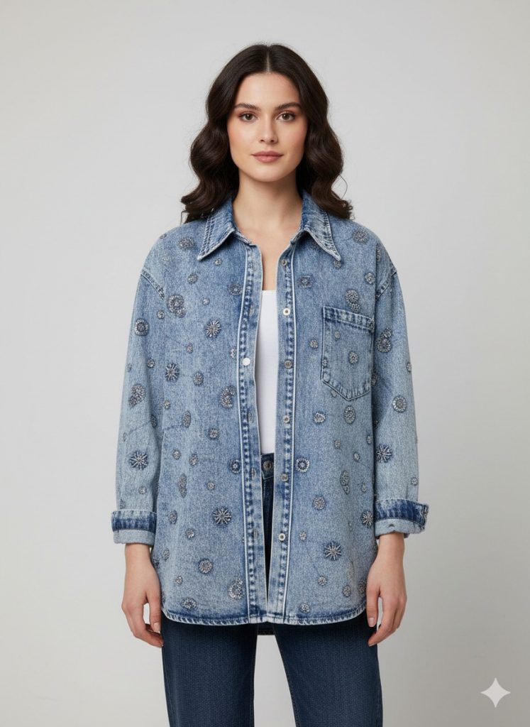 ON TRİKO Taşlı Gömlek 70323