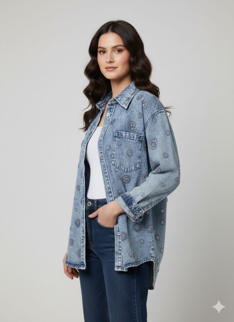 ON TRİKO Taşlı Gömlek 70323