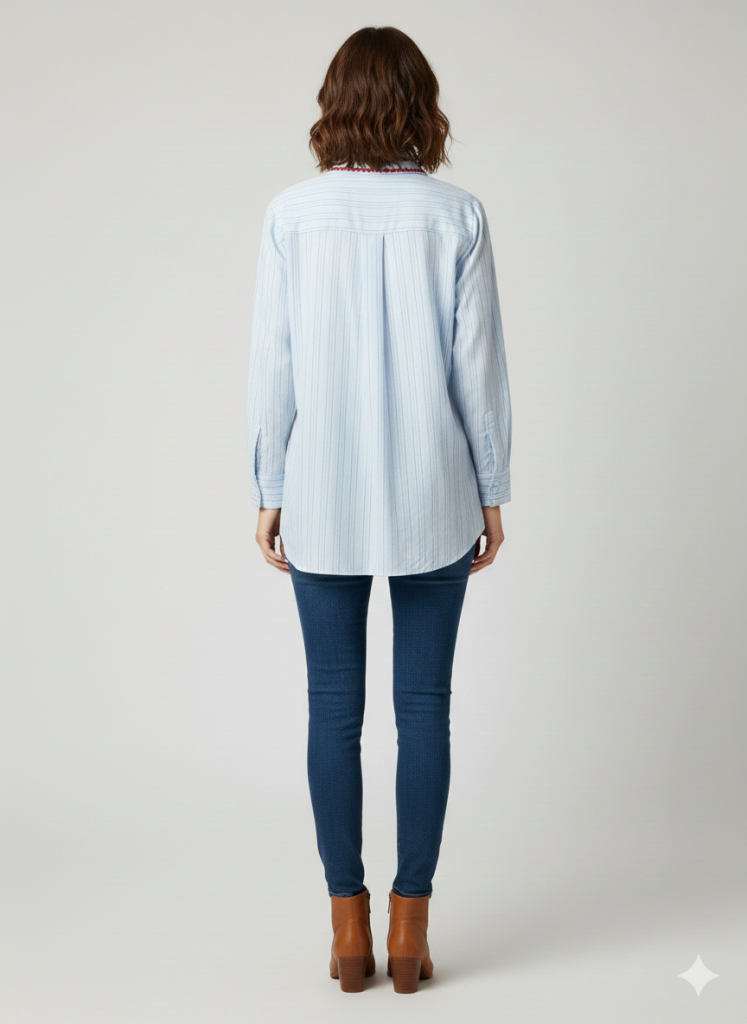 ON TRİKO Önü Nakışlı Gömlek 70325