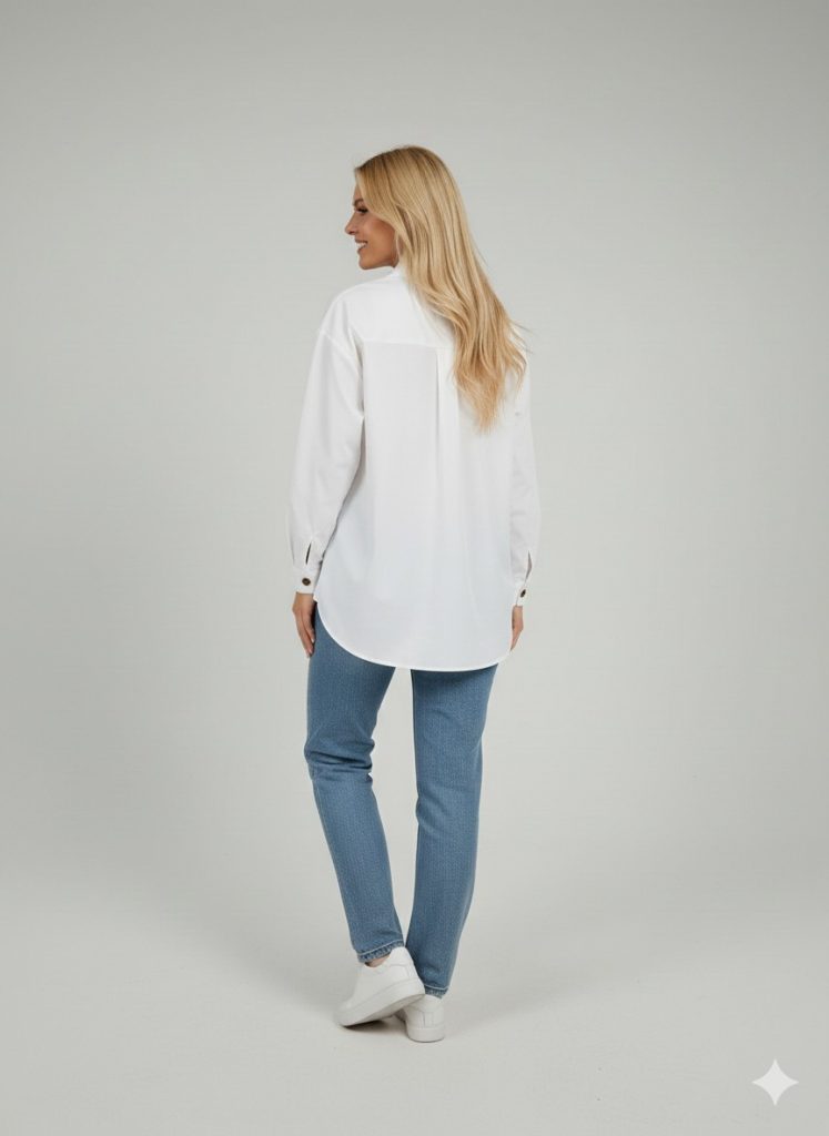 ON TRİKO Aksesuar Detaylı Gömlek 70388 - Beyaz