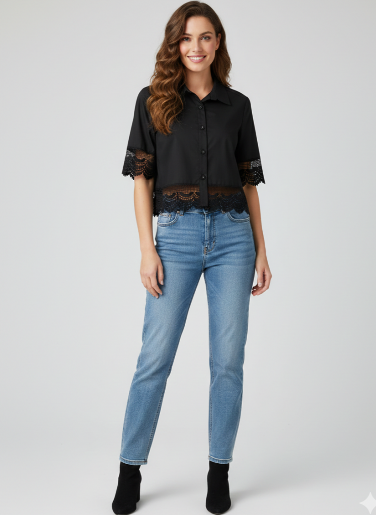 ON TRİKO Dantel İşlemeli Bluz 74336