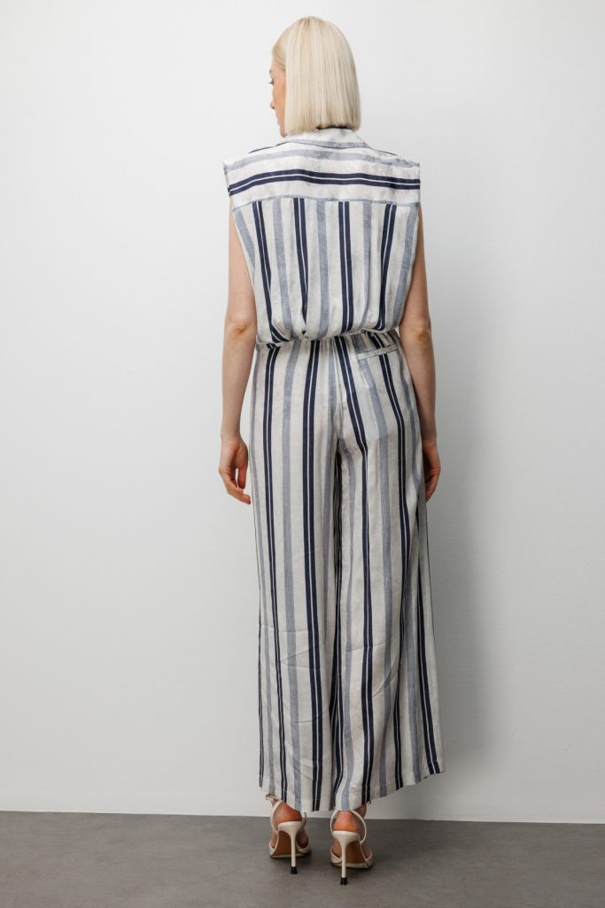 ON TRİKO Çizgi Desenli Crop Gömlek 74349