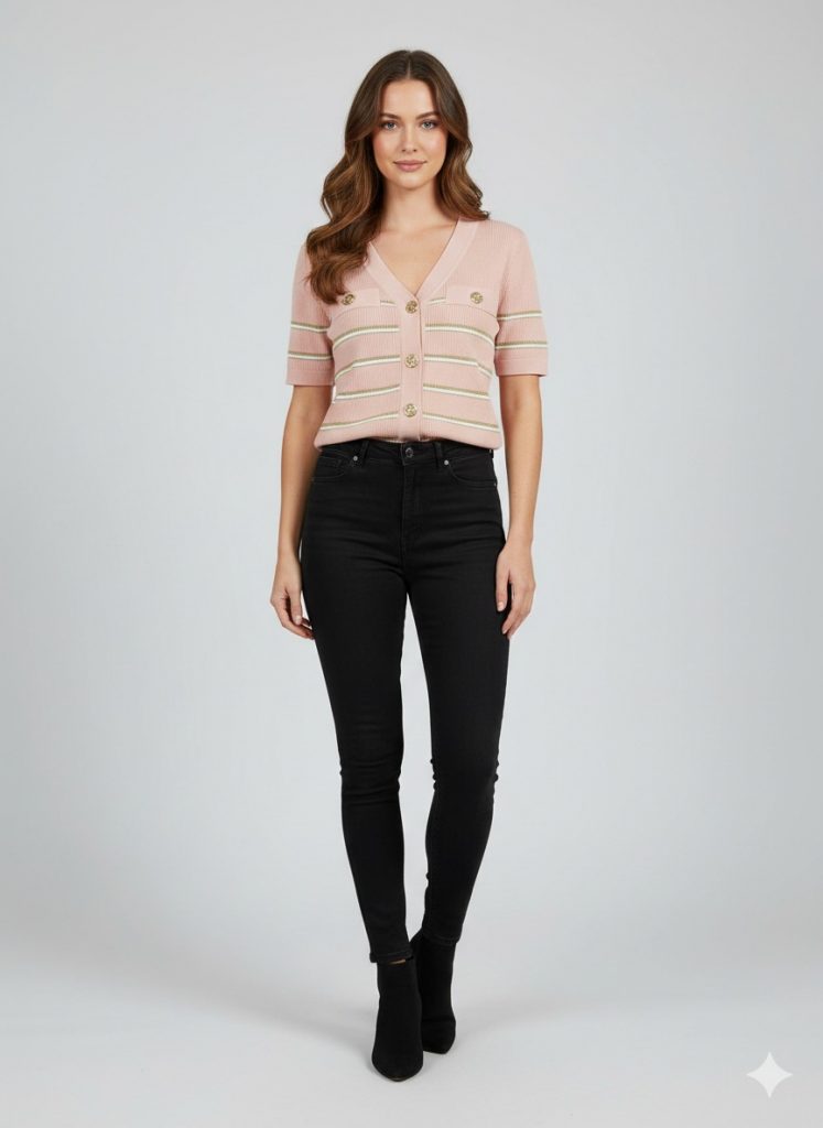 ON TRİKO Çizgili Hırka 70907