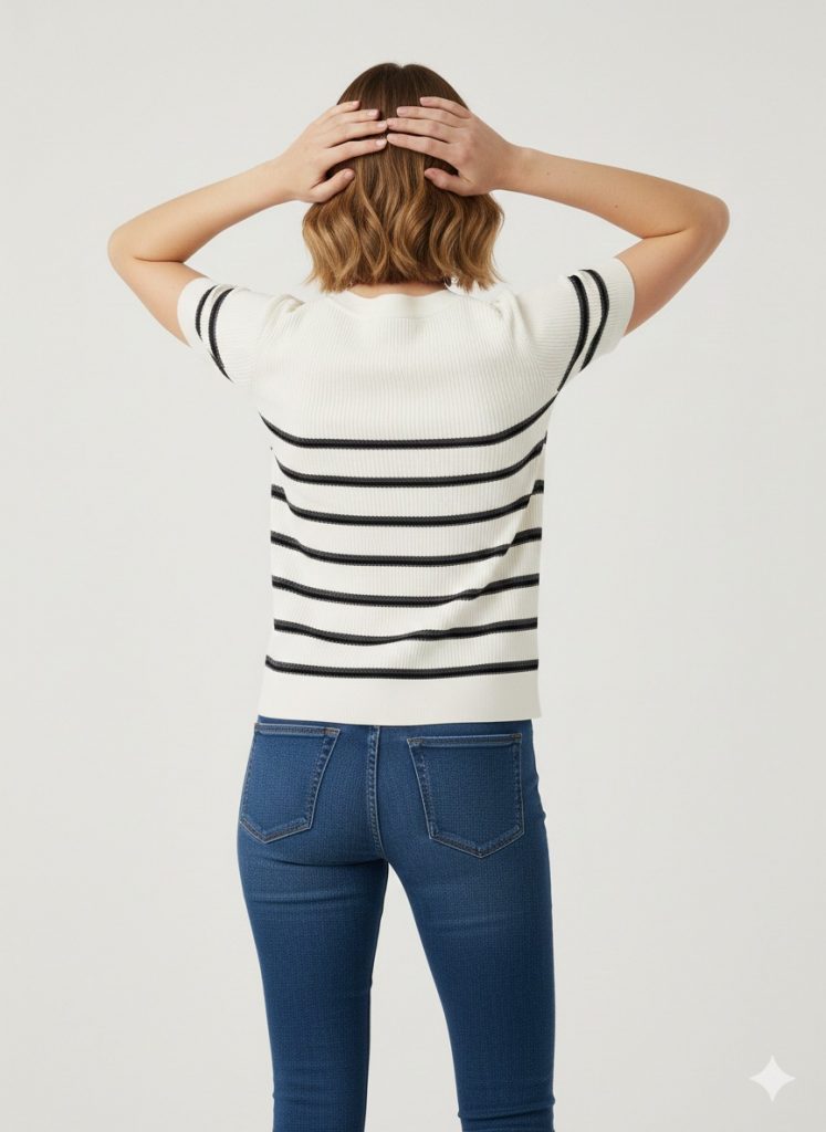 ON TRİKO Çizgili Hırka 70907 - Beyaz