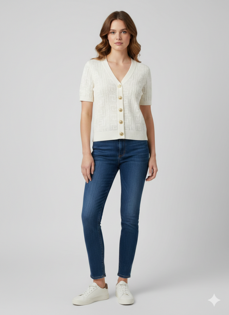 ON TRİKO V Yaka Kısa Kol Triko Hırka 70910