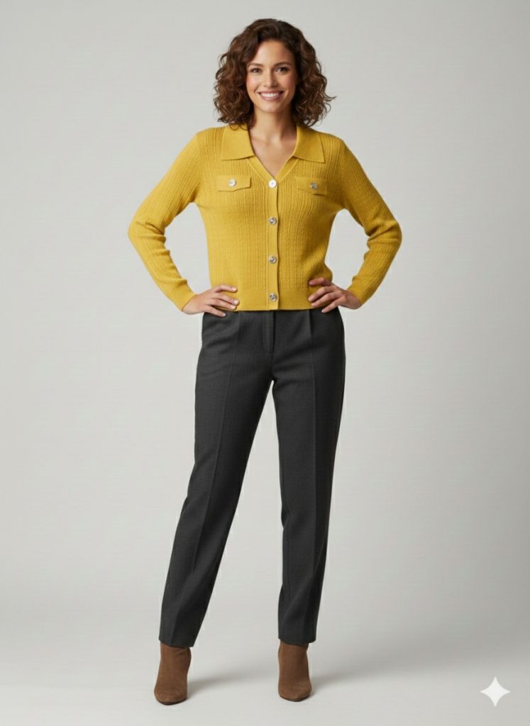 ON TRİKO Düğme Kapamalı Hırka 70911 - SARI