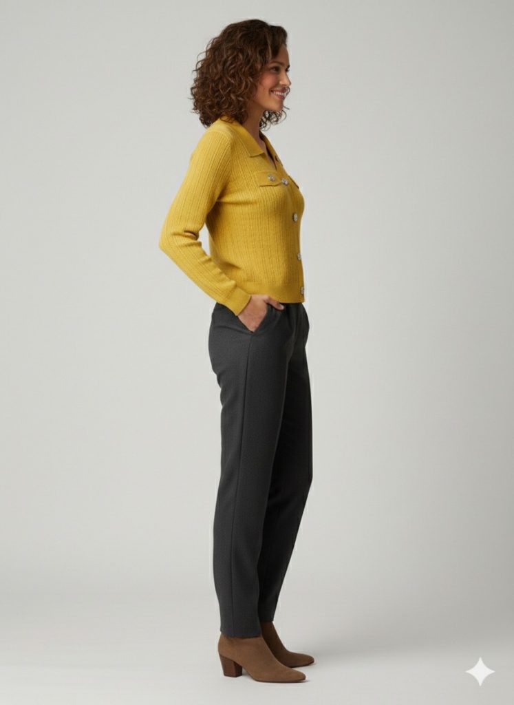 ON TRİKO Düğme Kapamalı Hırka 70911 - SARI