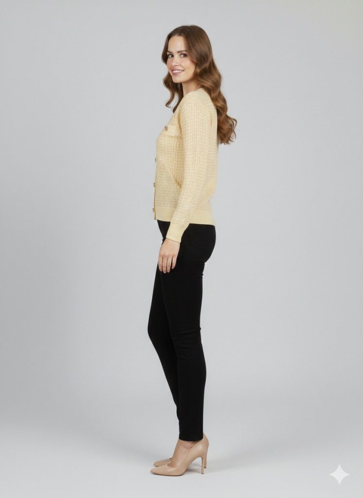 ON TRİKO Düğme Detaylı Hırka 70913 - SARI