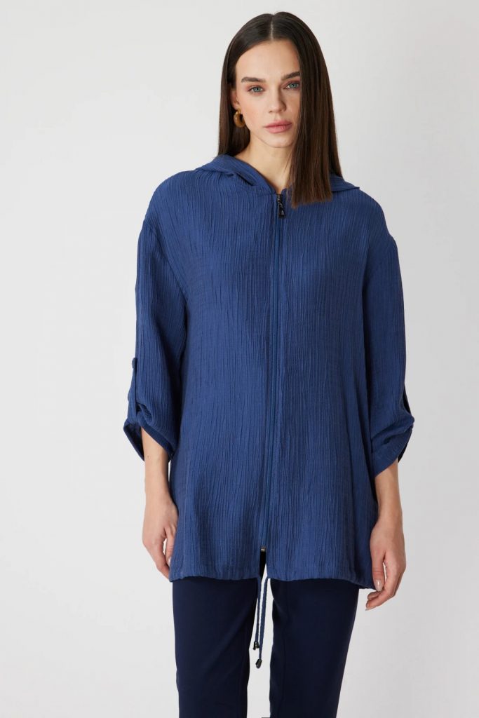 ON TRİKO Kendinden Desenli Kapüşonlu Hırka 72701