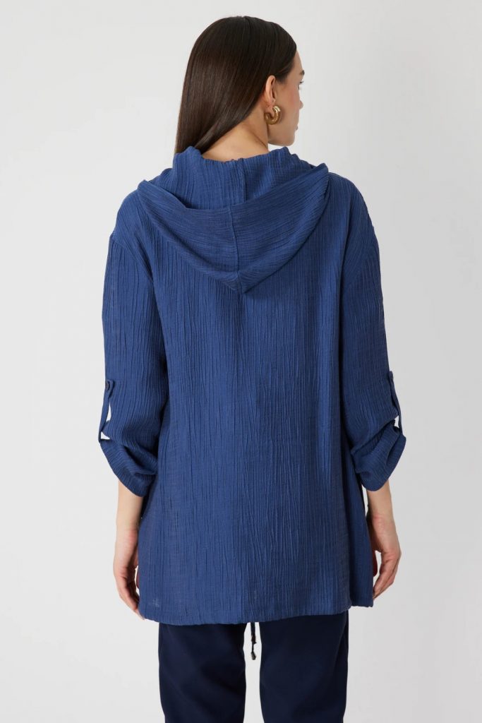 ON TRİKO Kendinden Desenli Kapüşonlu Hırka 72701