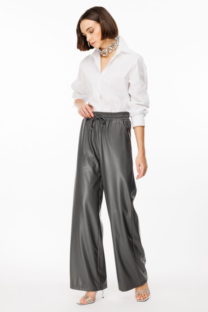 ON TRİKO Kadın Deri Pantolon 44185 - ANTRASİT