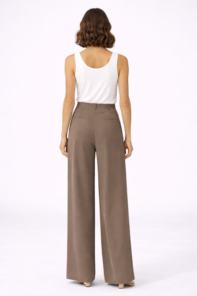 ON TRİKO Pileli İp Kemerli Pantolon 70135 - kahve