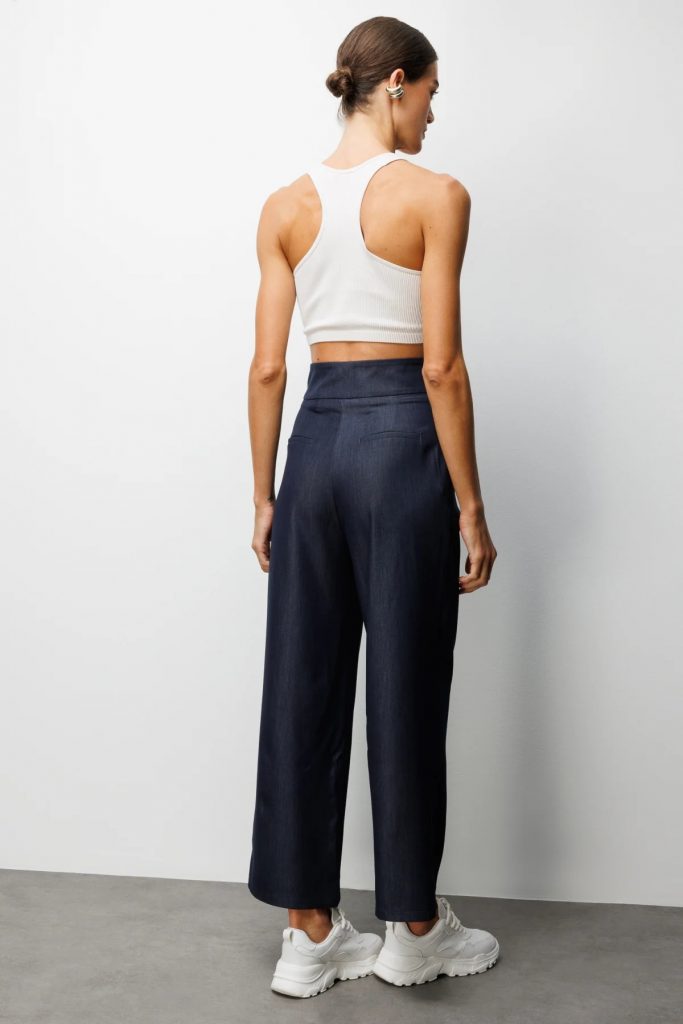 ON TRİKO Pile Detaylı Bol Paça Pantolon 70920