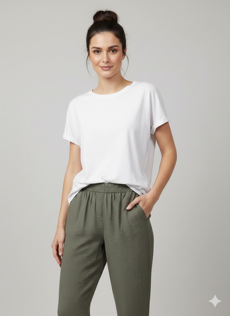 ON TRİKO Paçası Dikişli Cepli Pantolon 72315 - HAKİ