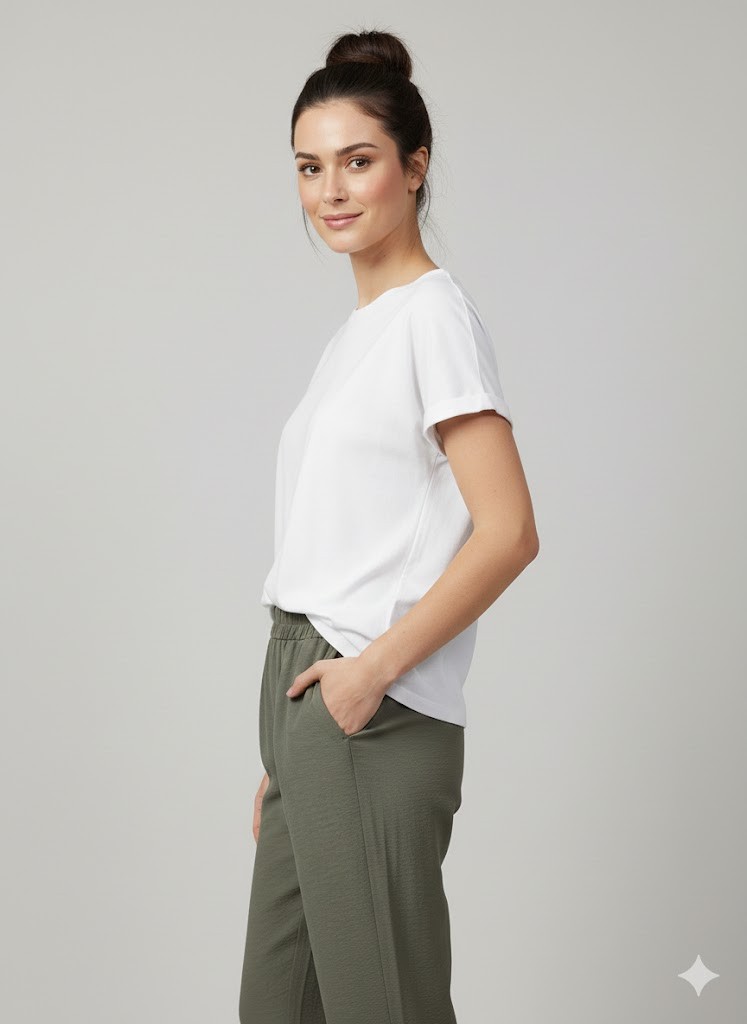 ON TRİKO Paçası Dikişli Cepli Pantolon 72315 - HAKİ