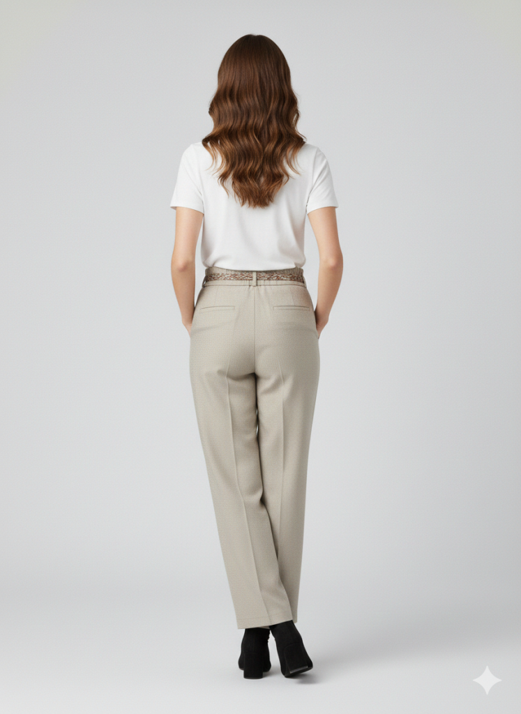 ON TRİKO Beli Kuşaklı Geniş Paça Pantolon 74119 - KUM