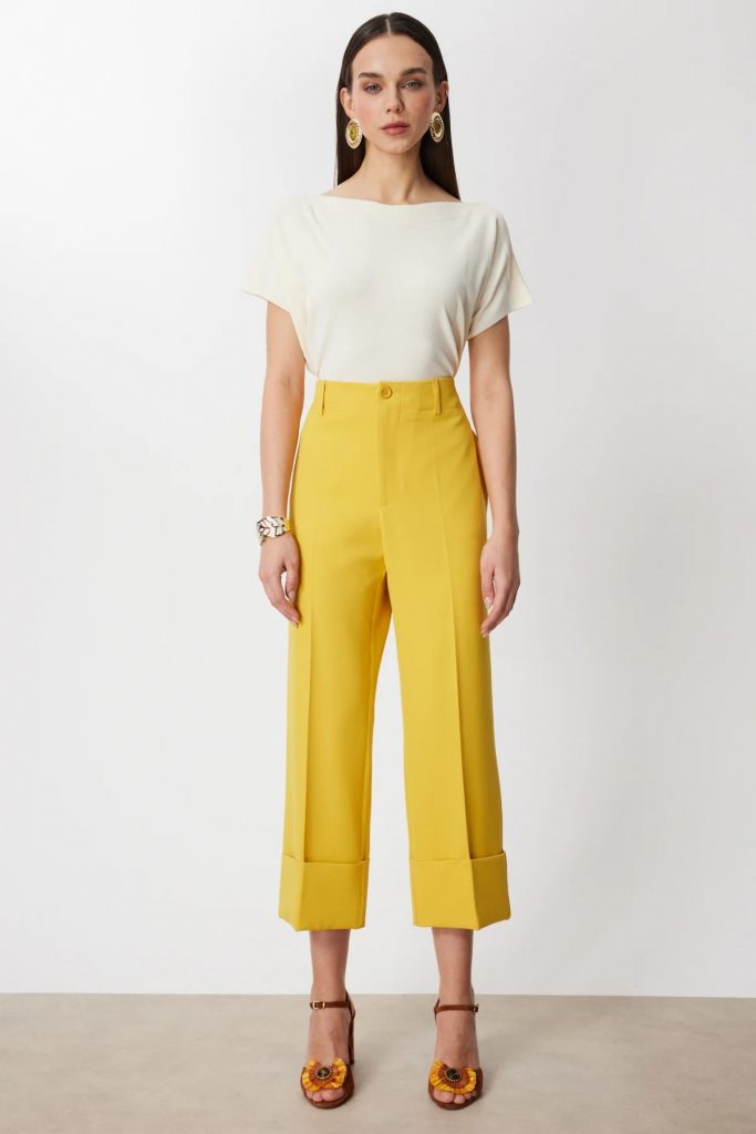 ON TRİKO Double Paça Pantolon 74126 - SARI