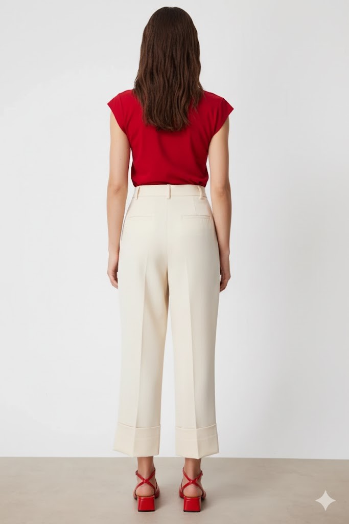 ON TRİKO Double Paça Pantolon 74126 - KREM