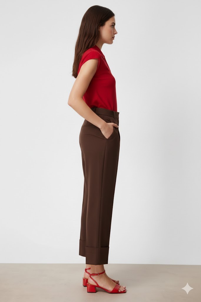 ON TRİKO Double Paça Pantolon 74126 - kahve