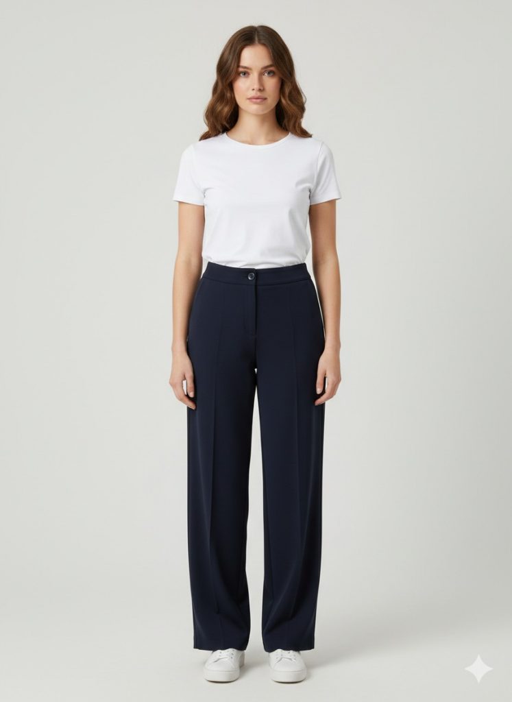 ON TRİKO Bol Paça Pantolon 74703 - Lacivert