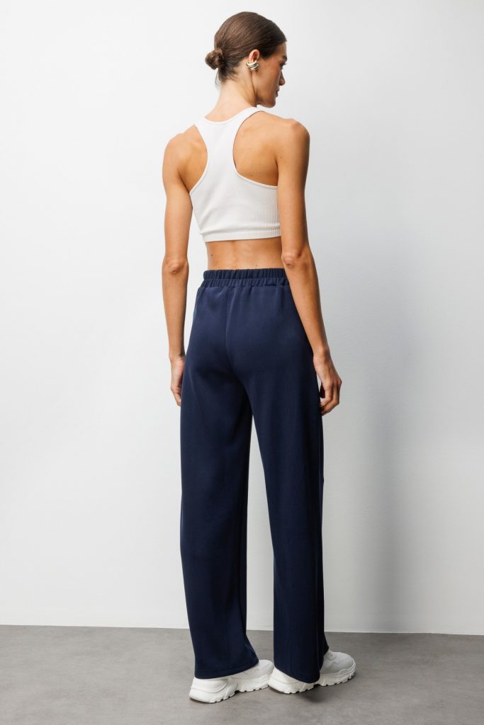 ON TRİKO Bol Paça Çimalı Eşofman Altı 76334 - Lacivert