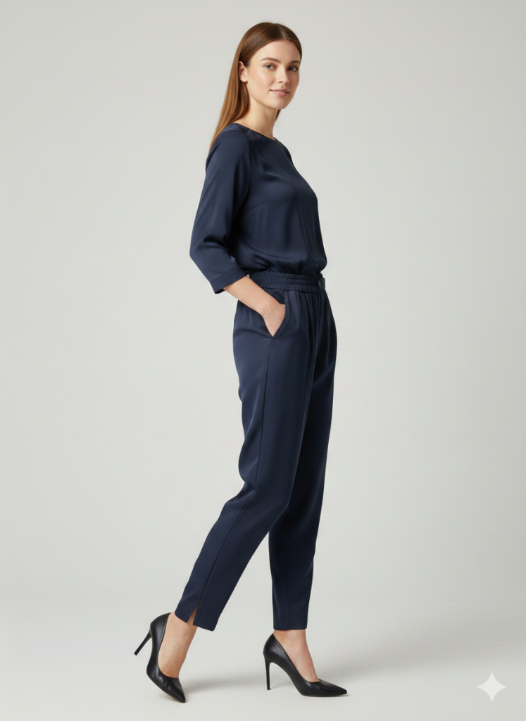 ON TRİKO Beli Lastikli Pantolon 78105 - Lacivert