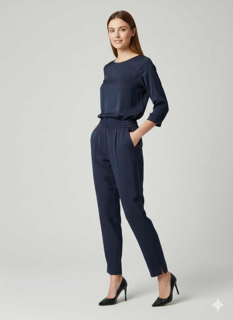 ON TRİKO Beli Lastikli Pantolon 78105 - Lacivert