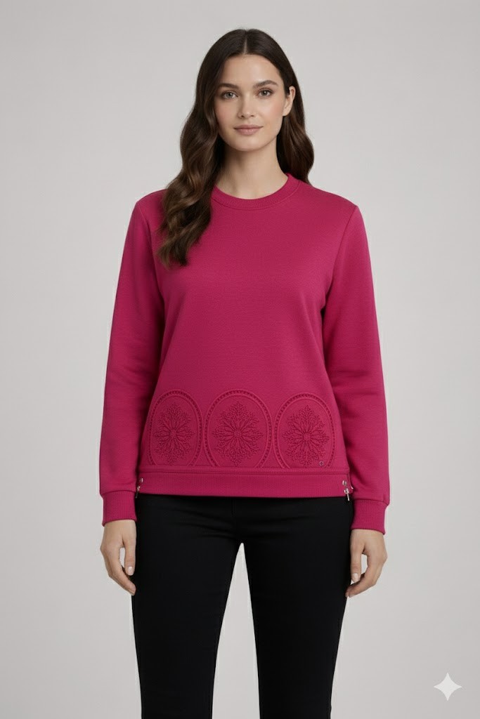ON TRİKO Sweat 70349 - fusya