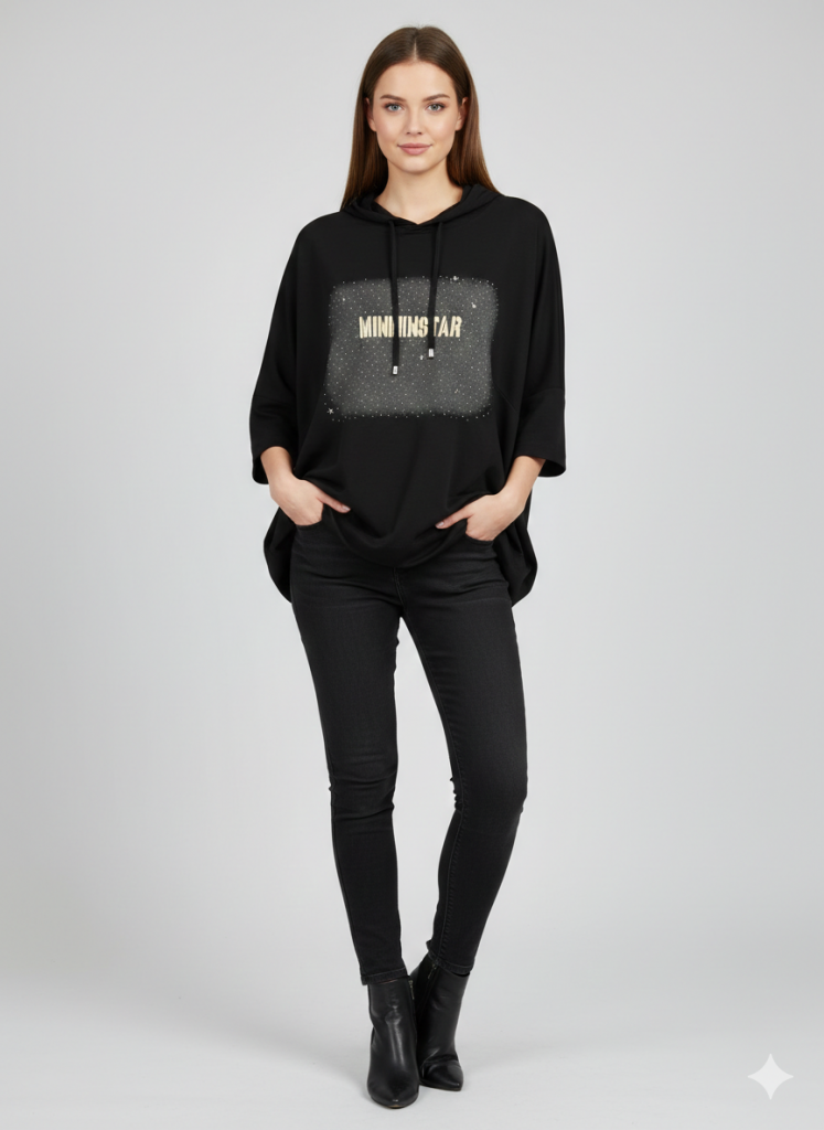 ON TRİKO Kapşonlu Sweat 76322 - Siyah