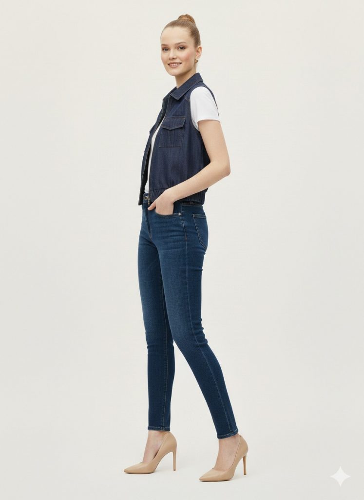 ON TRİKO Cepli Yelek 78904 - İNDİGO