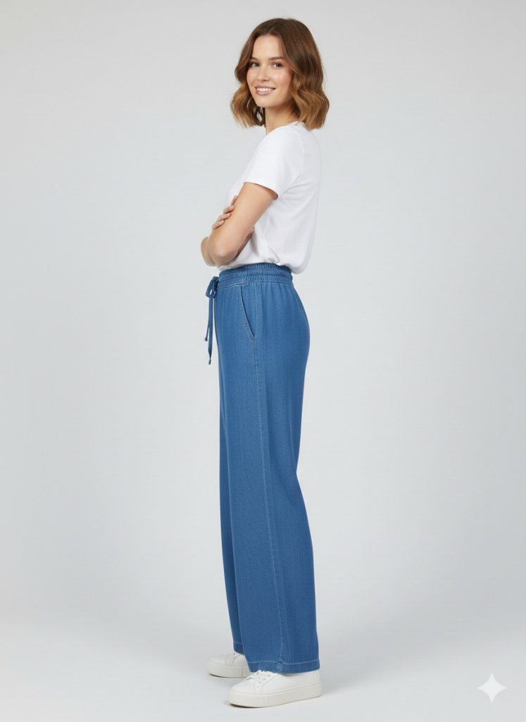 SEDNA Beli Lastikli Bol Paça Pantolon 7207