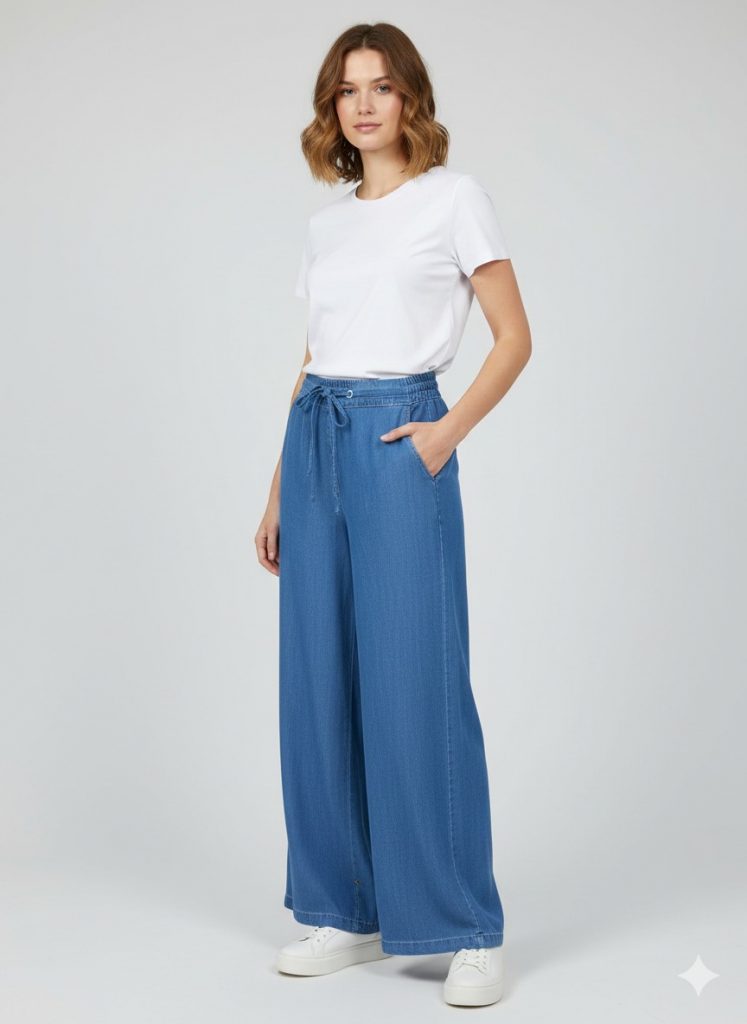 SEDNA Beli Lastikli Bol Paça Pantolon 7207