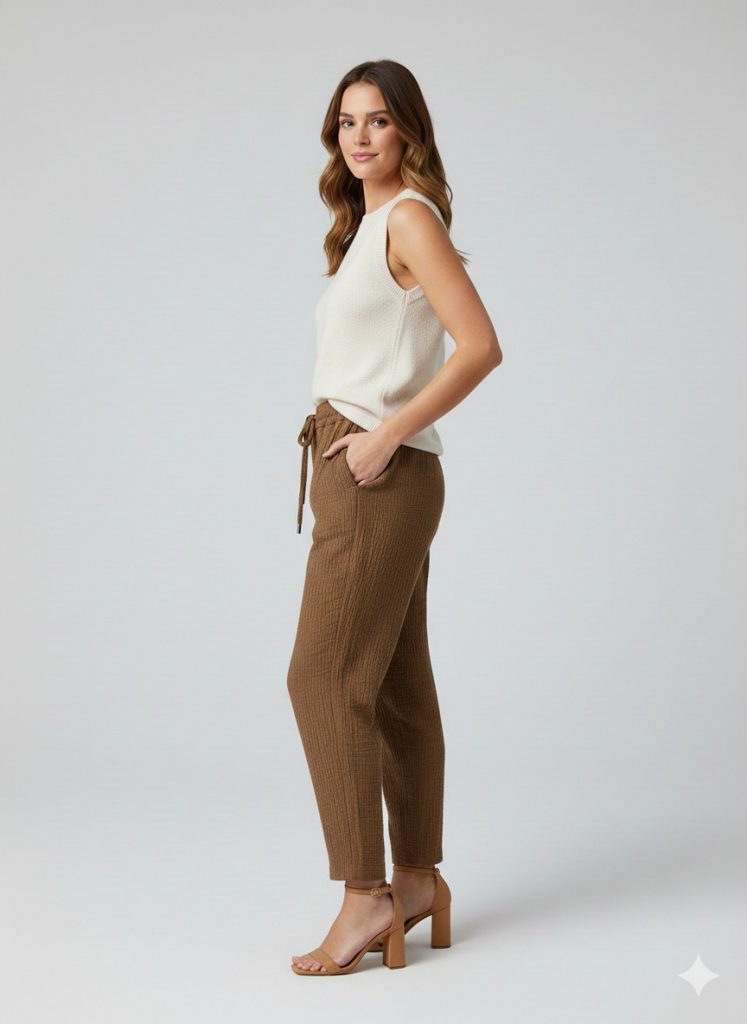 SEDNA Beli Bağcıklı Lastikli Pantolon 7219