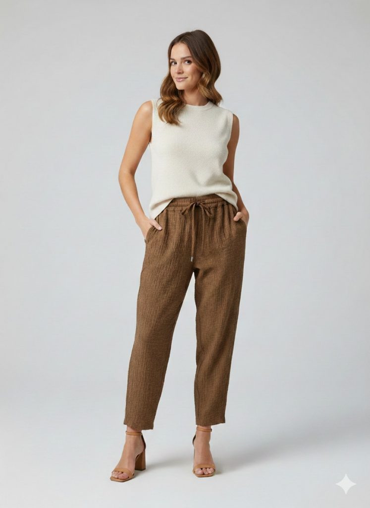 SEDNA Beli Bağcıklı Lastikli Pantolon 7219