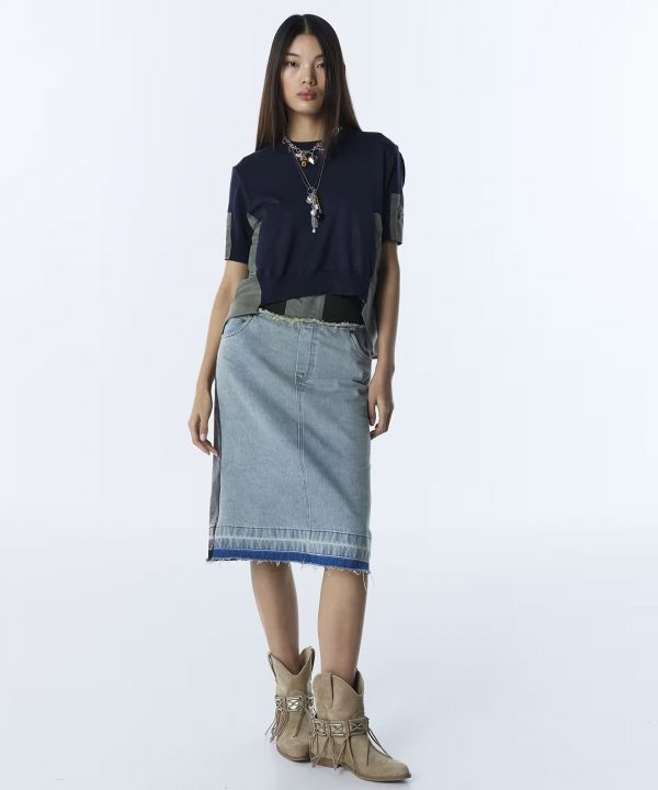 TWİST KONTRAST BEL JEAN ETEK TS1260004065