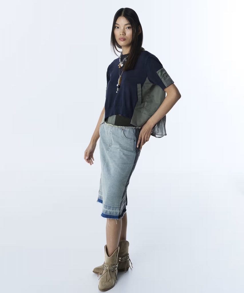 TWİST KONTRAST BEL JEAN ETEK TS1260004065 - İNDİGO