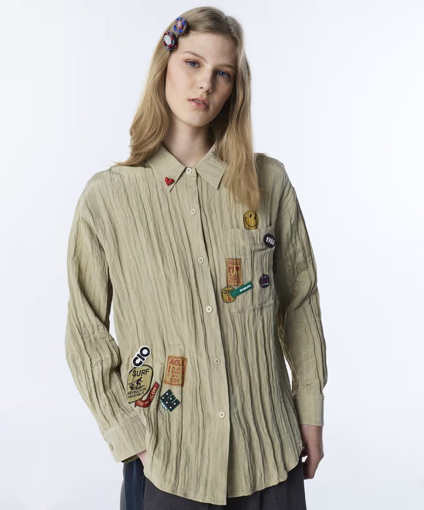 TWIST Kırışık Efektli Gömlek TS1260025143 - HAKİ