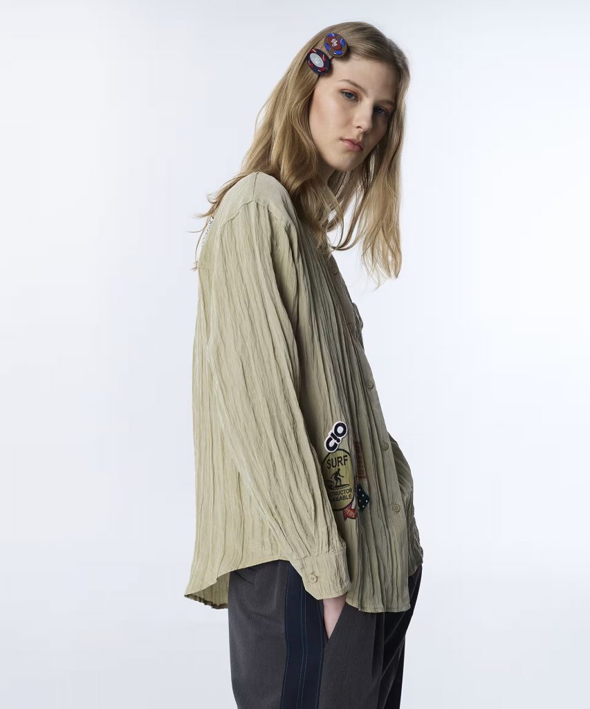 TWIST Kırışık Efektli Gömlek TS1260025143 - HAKİ