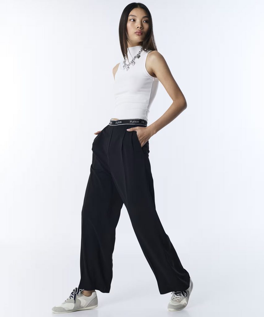 TWIST Sloganlı Wıde Leg Pantolon TS1260003139