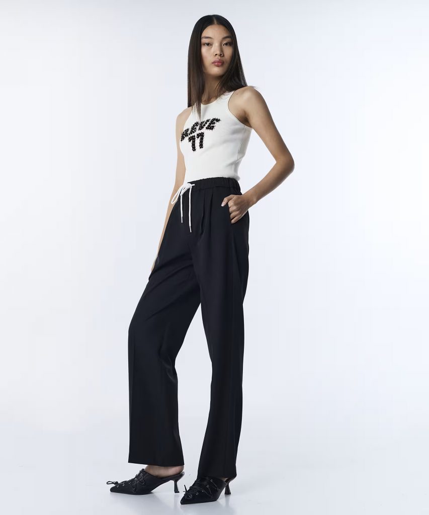 TWIST KONTRAST KORDONLU WIDE LEG PANTOLON TS1260003152