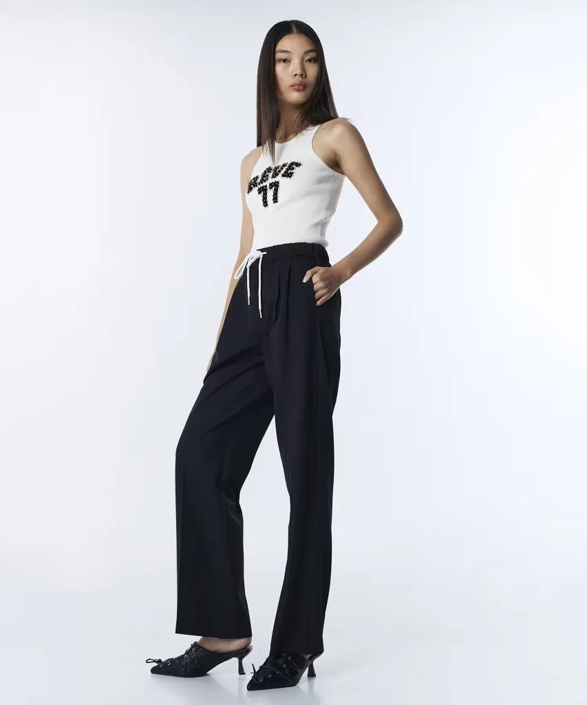 TWIST KONTRAST KORDONLU WIDE LEG PANTOLON TS1260003152