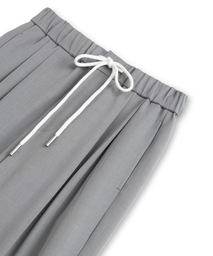 TWIST KONTRAST KORDONLU WIDE LEG PANTOLON TS1260003152 - GRİ