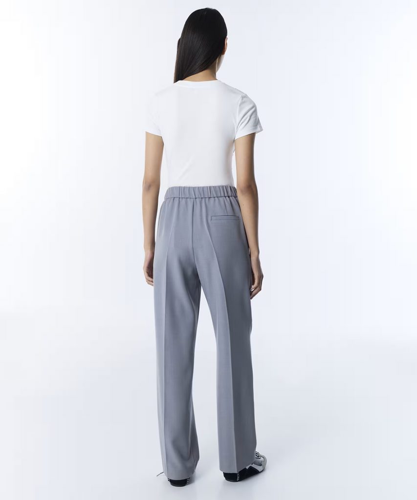 TWIST KONTRAST KORDONLU WIDE LEG PANTOLON TS1260003152 - GRİ