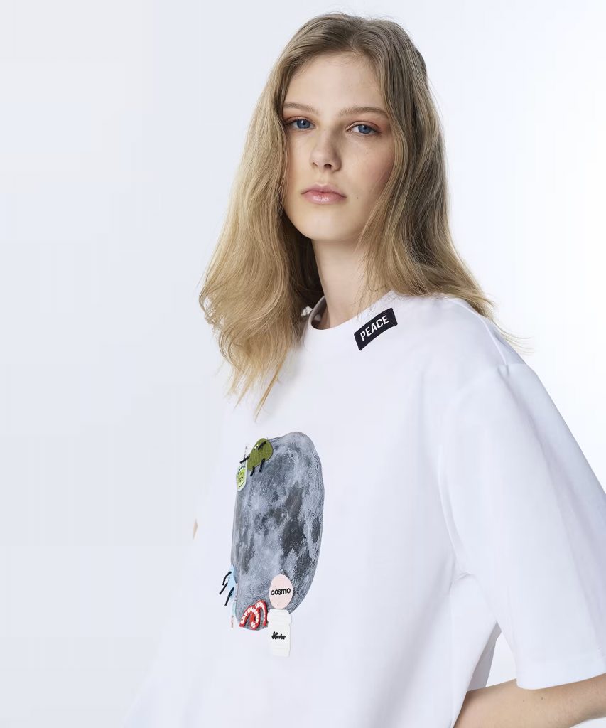 TWIST Görsel Baskılı  ve Patch'li Tişört TS1260070087 - EKRU