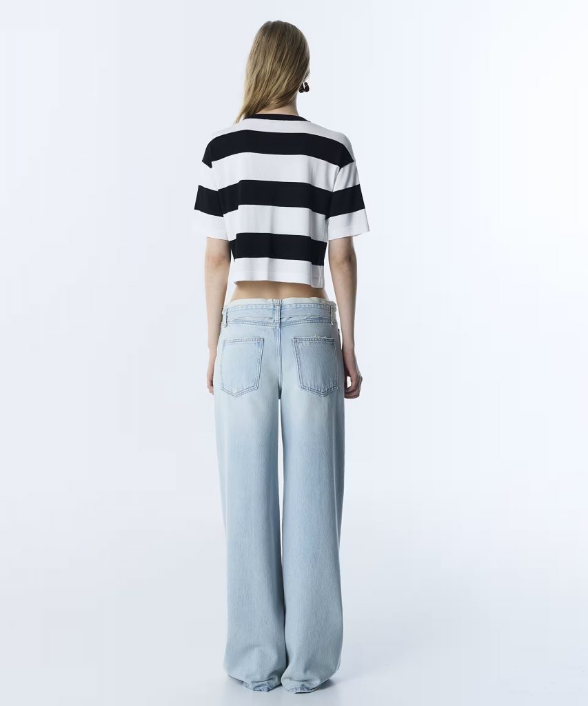 TWİST SLOGANLI ÇİZGİ DESEN TRİKO TS1260050028 - EKRU